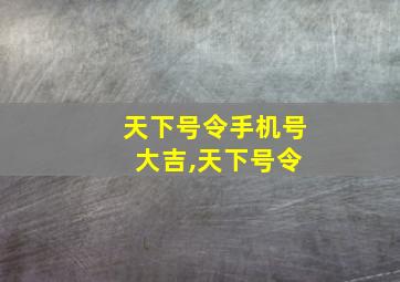 天下号令手机号 大吉,天下号令